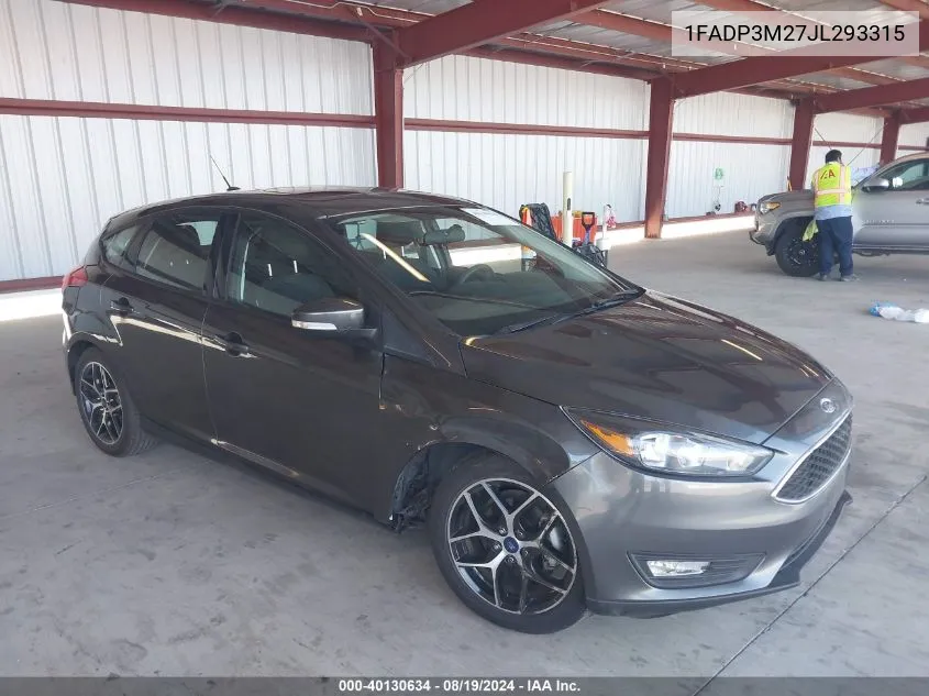 2018 Ford Focus Sel VIN: 1FADP3M27JL293315 Lot: 40130634