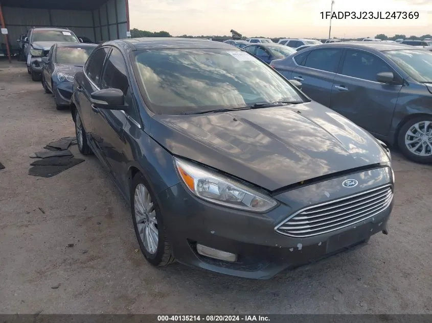 2018 Ford Focus Titanium VIN: 1FADP3J23JL247369 Lot: 40135214