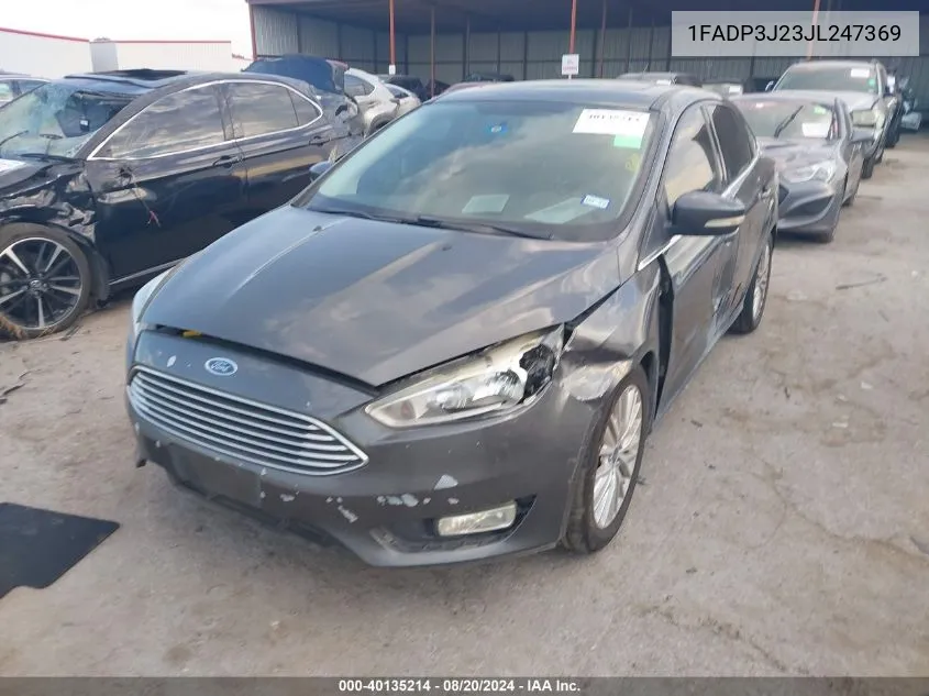 2018 Ford Focus Titanium VIN: 1FADP3J23JL247369 Lot: 40135214