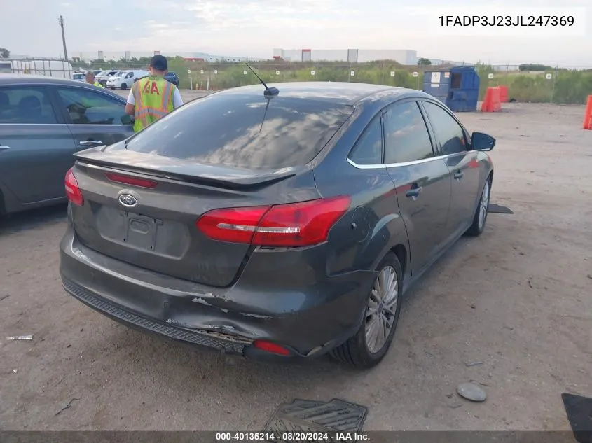 2018 Ford Focus Titanium VIN: 1FADP3J23JL247369 Lot: 40135214