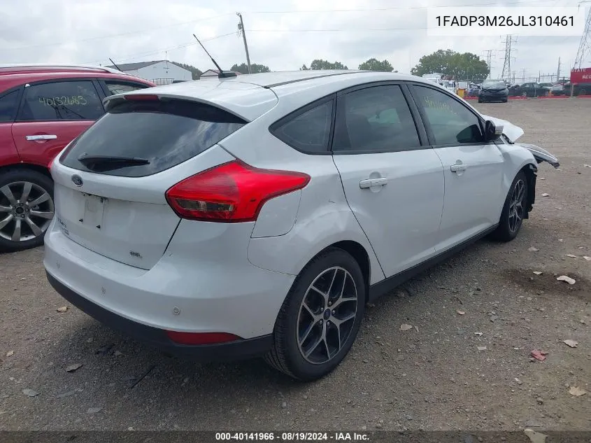 2018 Ford Focus Sel VIN: 1FADP3M26JL310461 Lot: 40141966