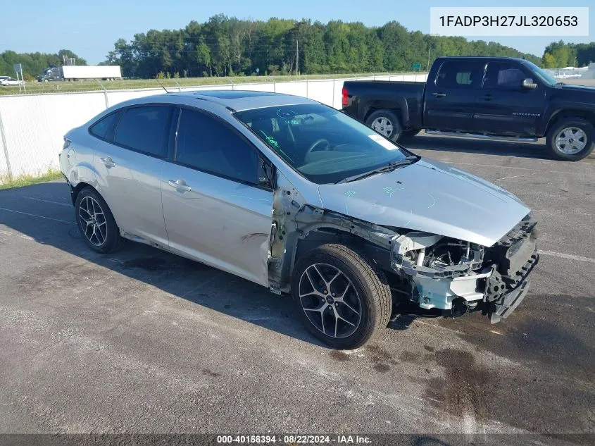 2018 Ford Focus Sel VIN: 1FADP3H27JL320653 Lot: 40158394