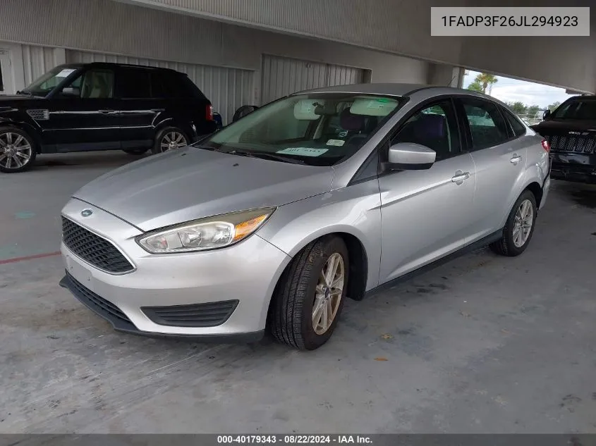 2018 Ford Focus Se VIN: 1FADP3F26JL294923 Lot: 40179343