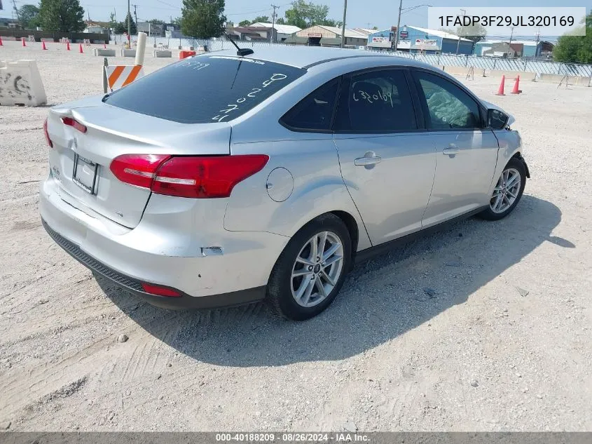 2018 Ford Focus Se VIN: 1FADP3F29JL320169 Lot: 40188209