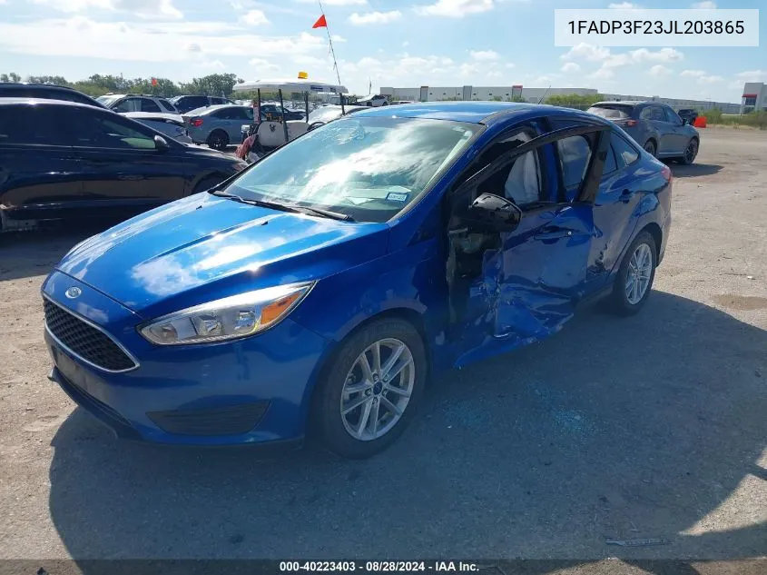 2018 Ford Focus Se VIN: 1FADP3F23JL203865 Lot: 40223403