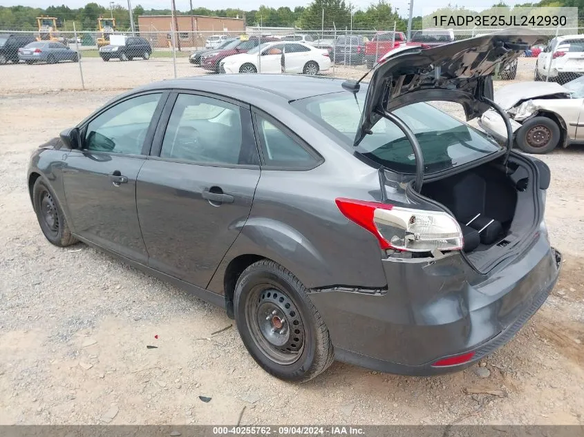 2018 Ford Focus S VIN: 1FADP3E25JL242930 Lot: 40255762