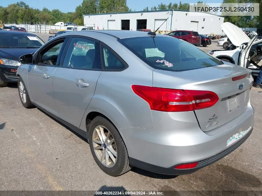 2018 Ford Focus Se VIN: 1FADP3F25JL250430 Lot: 40262234