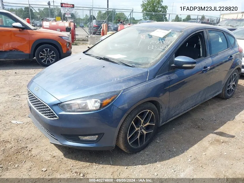 2018 Ford Focus Sel VIN: 1FADP3M23JL228820 Lot: 40274800