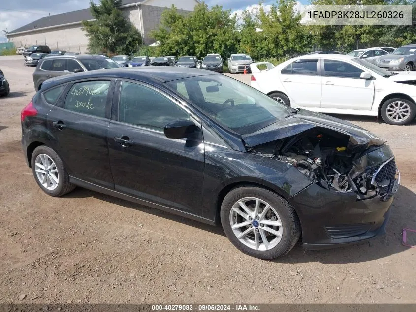 2018 Ford Focus Se VIN: 1FADP3K28JL260326 Lot: 40279083