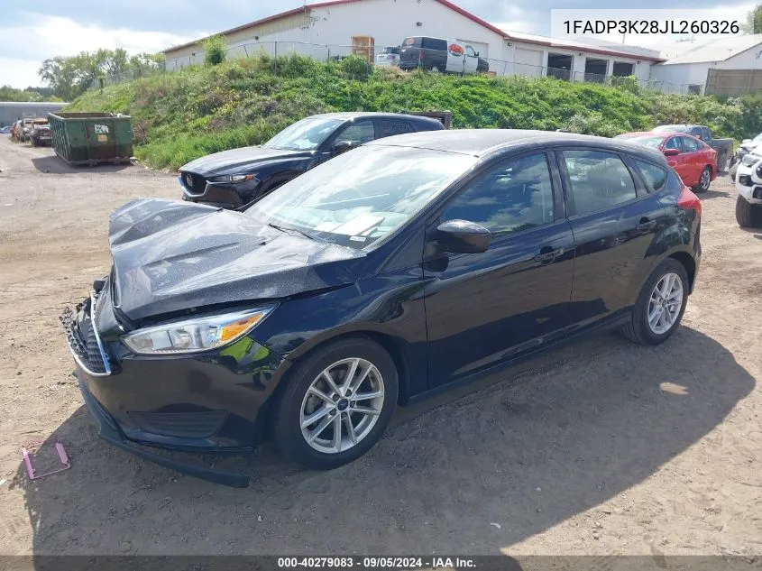 2018 Ford Focus Se VIN: 1FADP3K28JL260326 Lot: 40279083