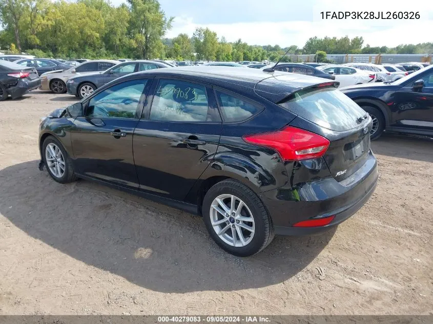 2018 Ford Focus Se VIN: 1FADP3K28JL260326 Lot: 40279083