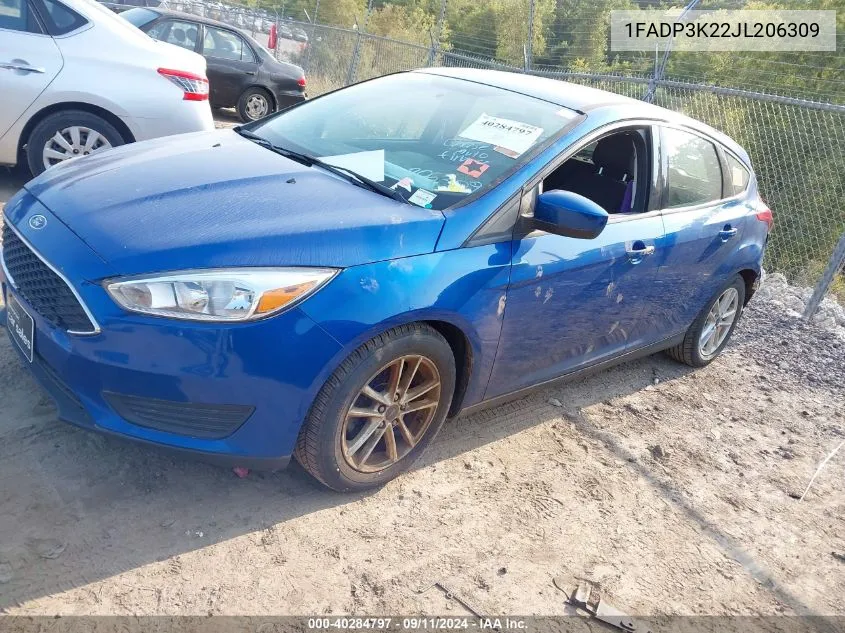 2018 Ford Focus Se VIN: 1FADP3K22JL206309 Lot: 40284797