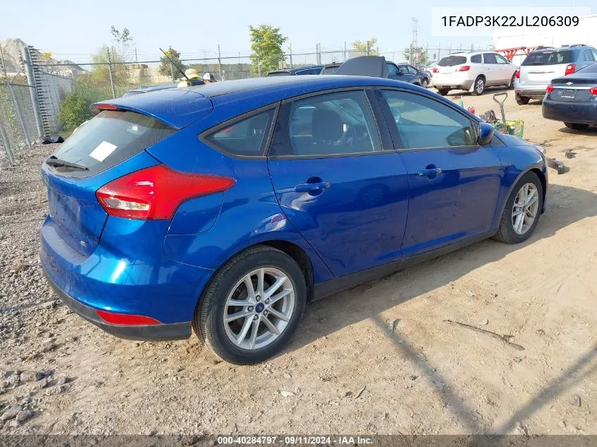 2018 Ford Focus Se VIN: 1FADP3K22JL206309 Lot: 40284797