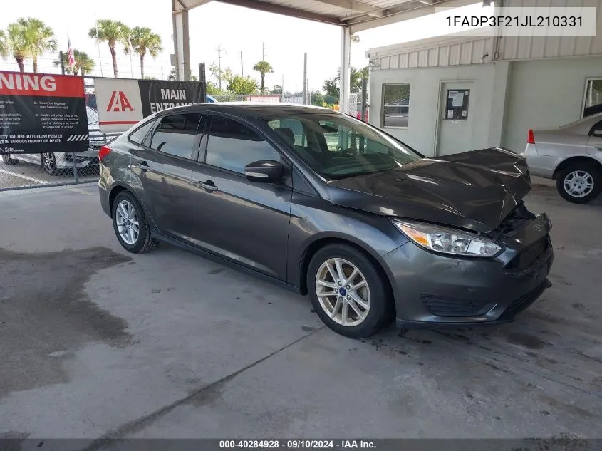 2018 Ford Focus Se VIN: 1FADP3F21JL210331 Lot: 40284928