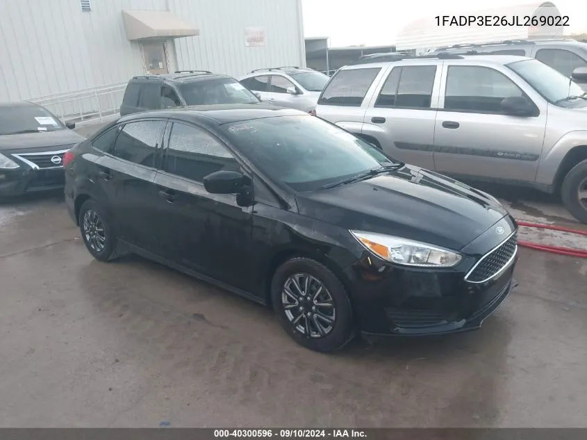 2018 Ford Focus S VIN: 1FADP3E26JL269022 Lot: 40300596