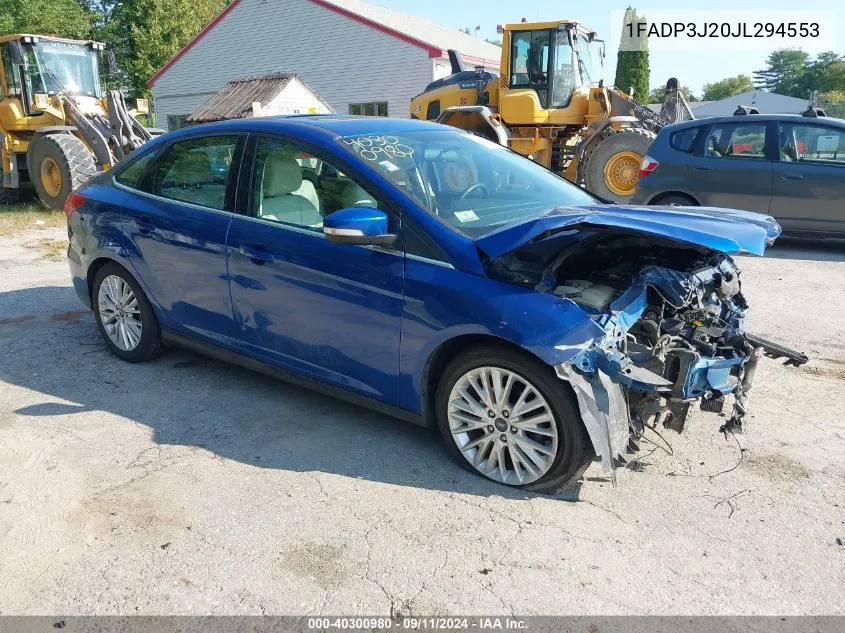 2018 Ford Focus Titanium VIN: 1FADP3J20JL294553 Lot: 40300980