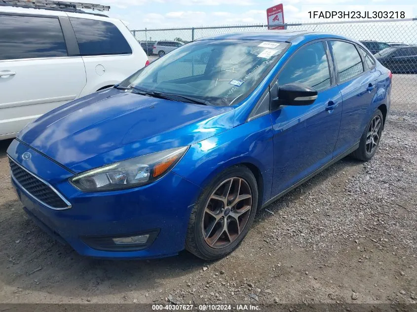 2018 Ford Focus Sel VIN: 1FADP3H23JL303218 Lot: 40307627