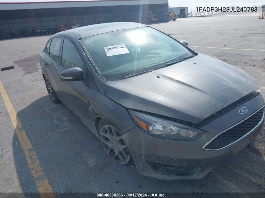 2018 Ford Focus Sel VIN: 1FADP3H23JL240783 Lot: 40330266