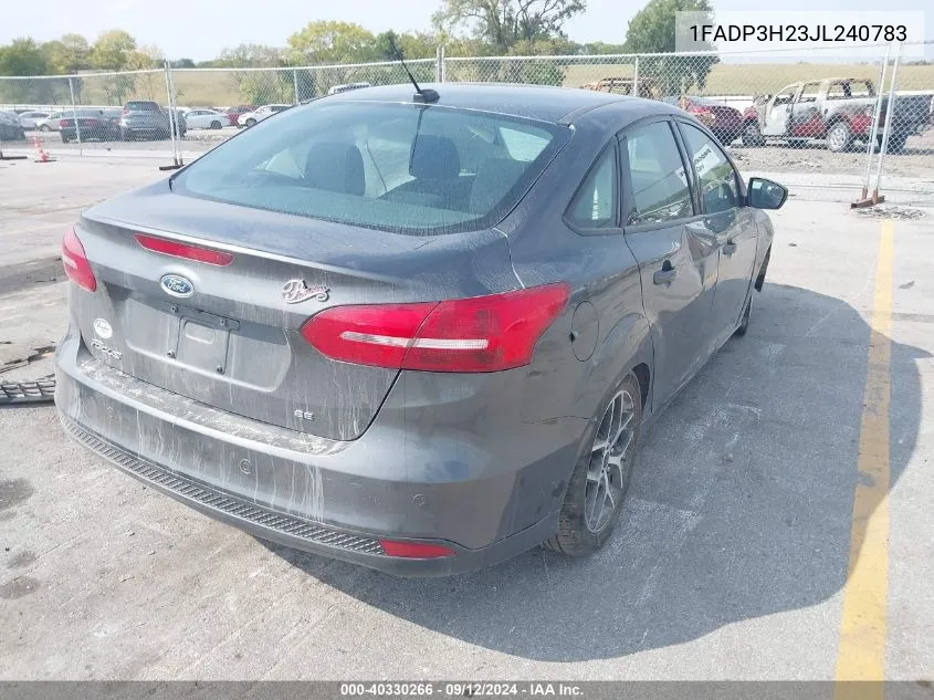 2018 Ford Focus Sel VIN: 1FADP3H23JL240783 Lot: 40330266