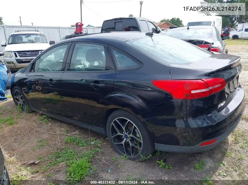 1FADP3H26JL214274 2018 Ford Focus Sel