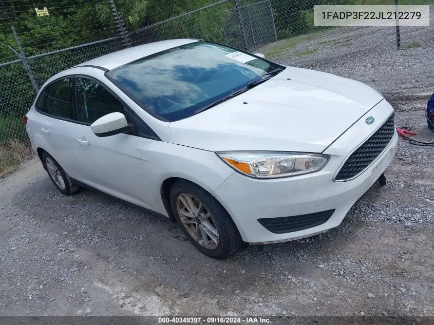 2018 Ford Focus Se VIN: 1FADP3F22JL212279 Lot: 40349397