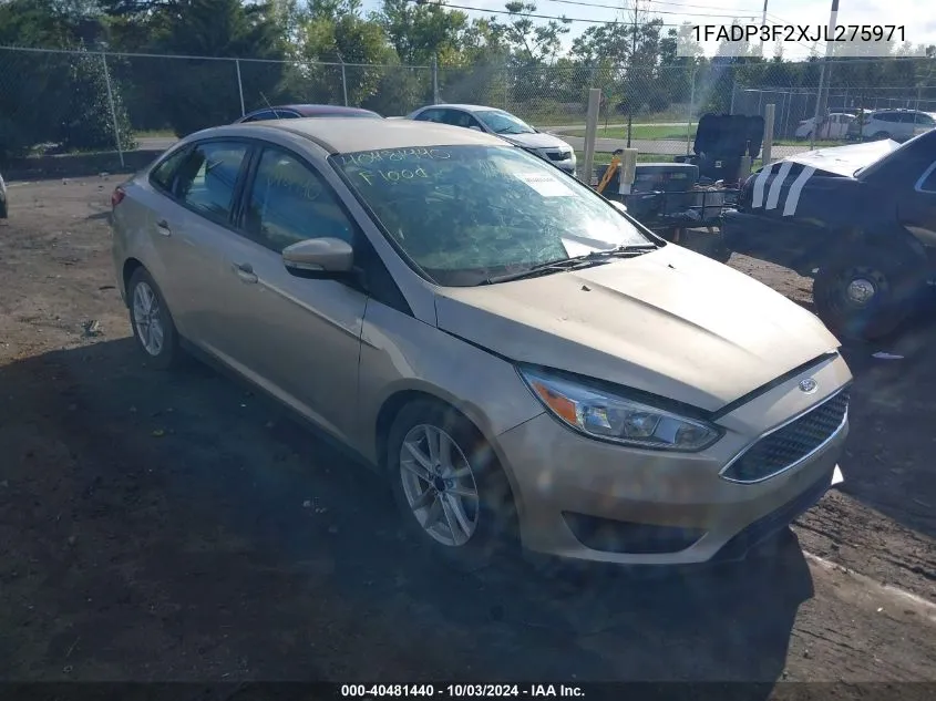 2018 Ford Focus Se VIN: 1FADP3F2XJL275971 Lot: 40481440