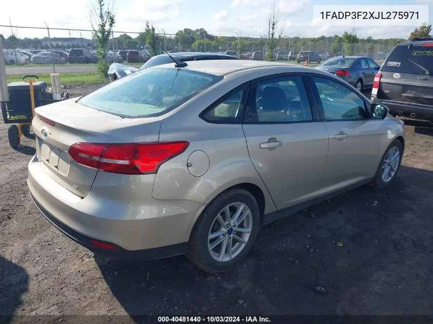 2018 Ford Focus Se VIN: 1FADP3F2XJL275971 Lot: 40481440