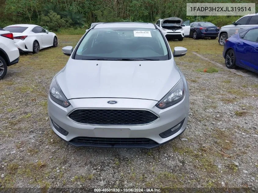 2018 Ford Focus Sel VIN: 1FADP3H2XJL319514 Lot: 40501830