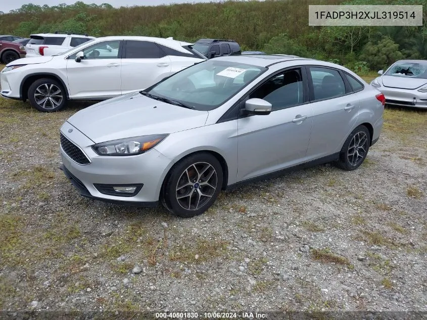 2018 Ford Focus Sel VIN: 1FADP3H2XJL319514 Lot: 40501830