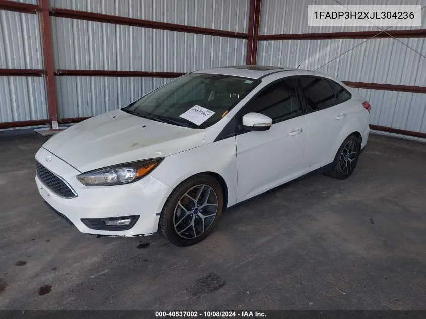 2018 Ford Focus Sel VIN: 1FADP3H2XJL304236 Lot: 40537002