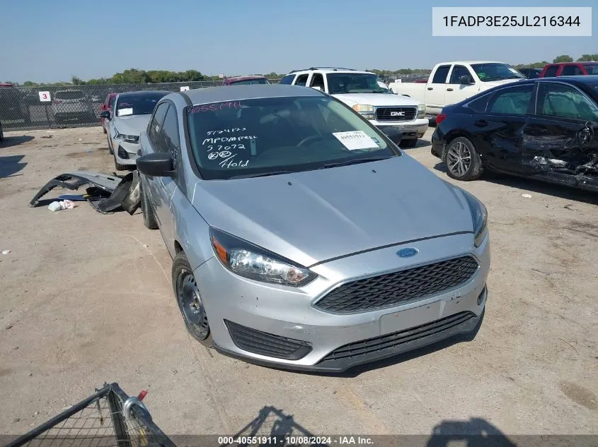 2018 Ford Focus S VIN: 1FADP3E25JL216344 Lot: 40551911