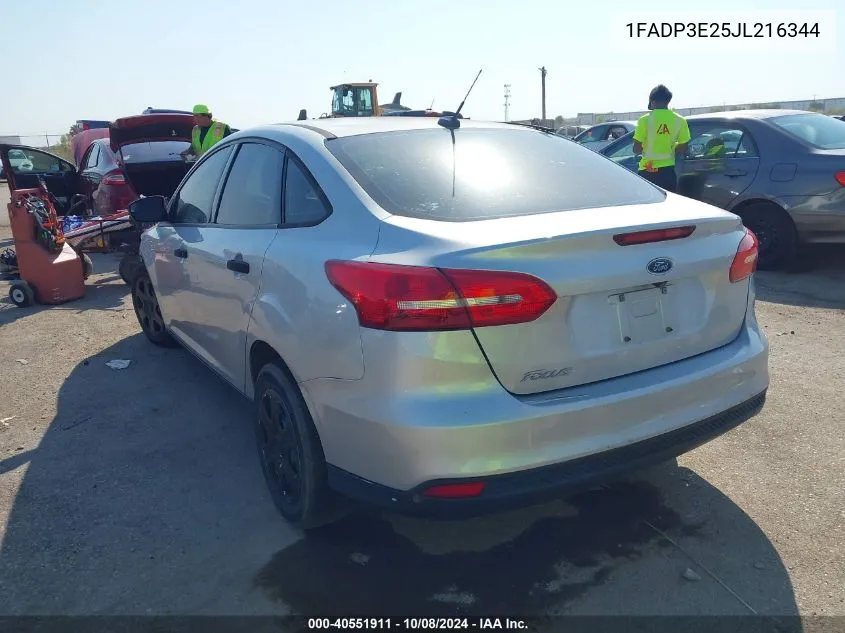 2018 Ford Focus S VIN: 1FADP3E25JL216344 Lot: 40551911