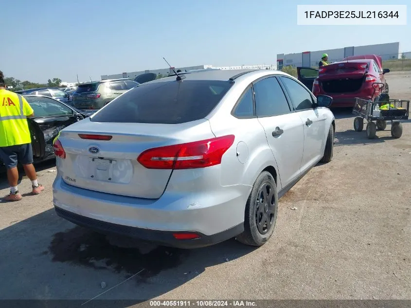 2018 Ford Focus S VIN: 1FADP3E25JL216344 Lot: 40551911