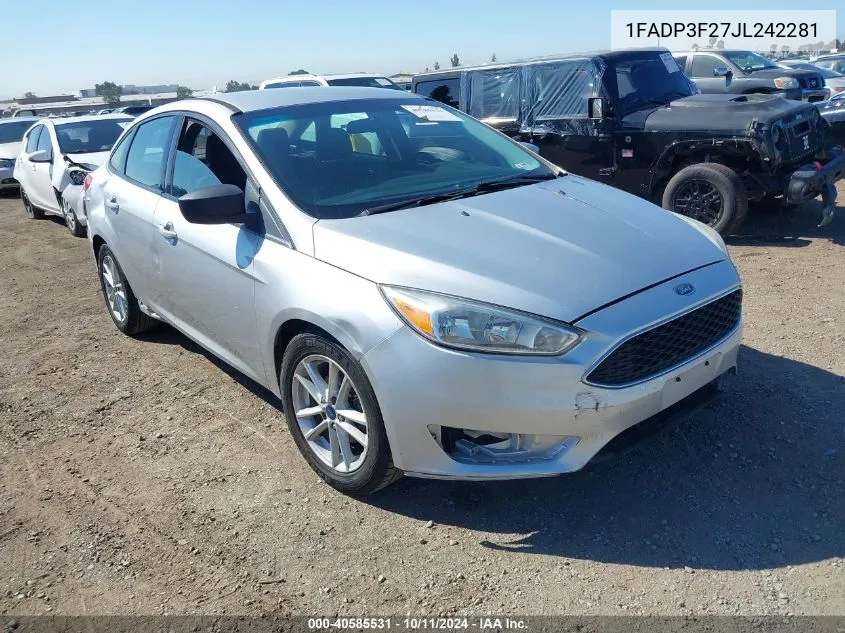 2018 Ford Focus Se VIN: 1FADP3F27JL242281 Lot: 40585531