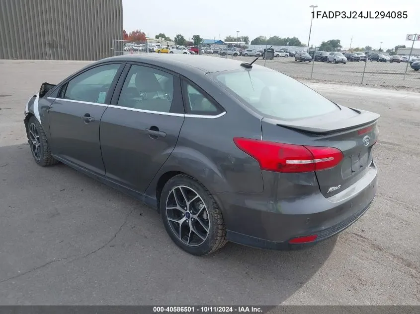 2018 Ford Focus Titanium VIN: 1FADP3J24JL294085 Lot: 40586501