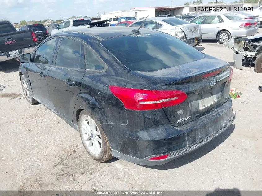 2018 Ford Focus Se VIN: 1FADP3F20JL311991 Lot: 40706973