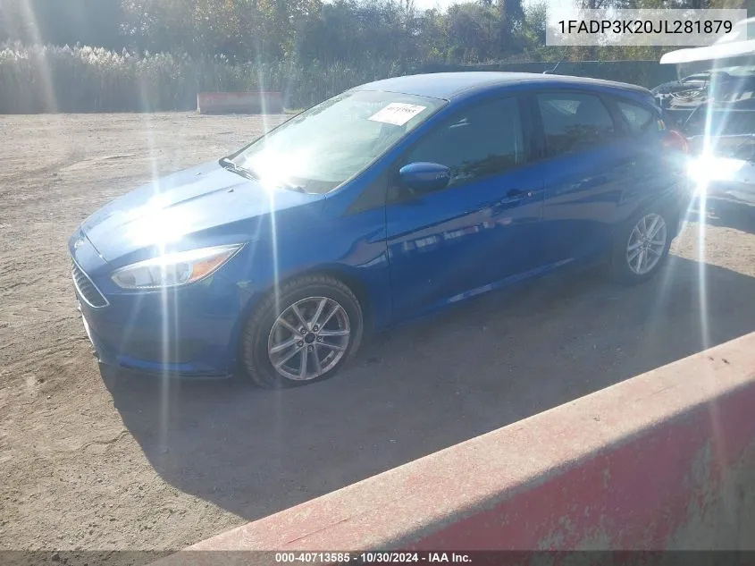 2018 Ford Focus Se VIN: 1FADP3K20JL281879 Lot: 40713585