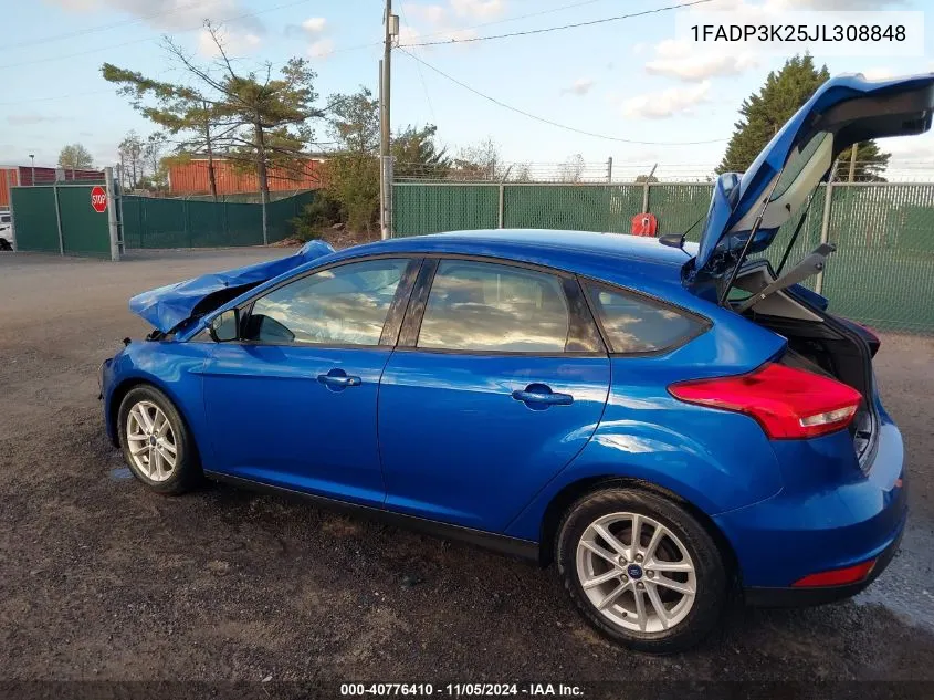 2018 Ford Focus Se VIN: 1FADP3K25JL308848 Lot: 40776410