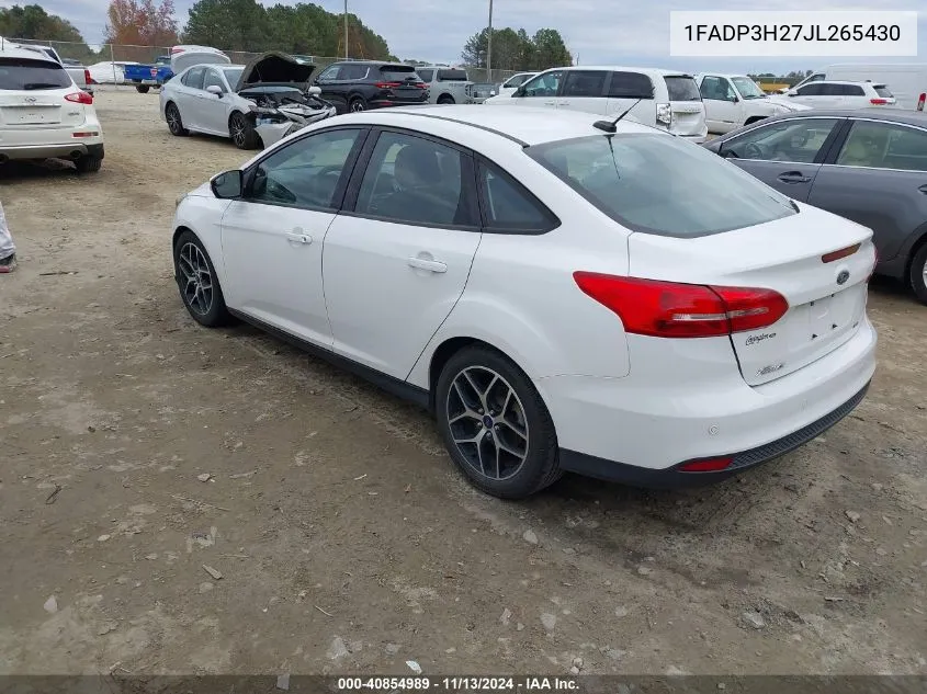 2018 Ford Focus Sel VIN: 1FADP3H27JL265430 Lot: 40854989