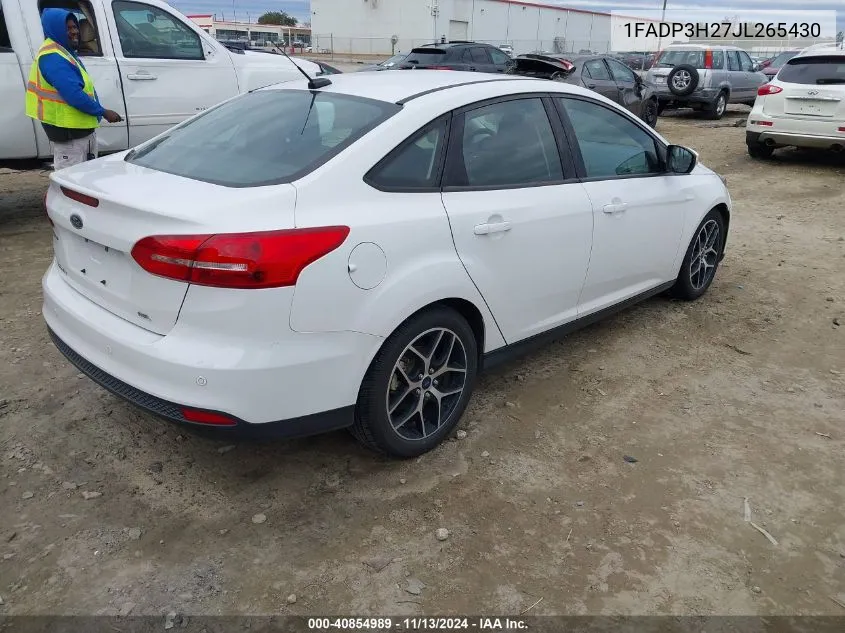 2018 Ford Focus Sel VIN: 1FADP3H27JL265430 Lot: 40854989