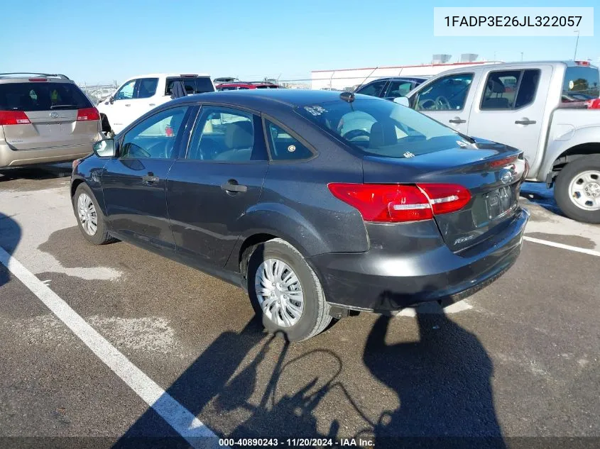 2018 Ford Focus S VIN: 1FADP3E26JL322057 Lot: 40890243