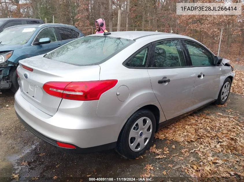 2018 Ford Focus S VIN: 1FADP3E28JL266414 Lot: 40891188