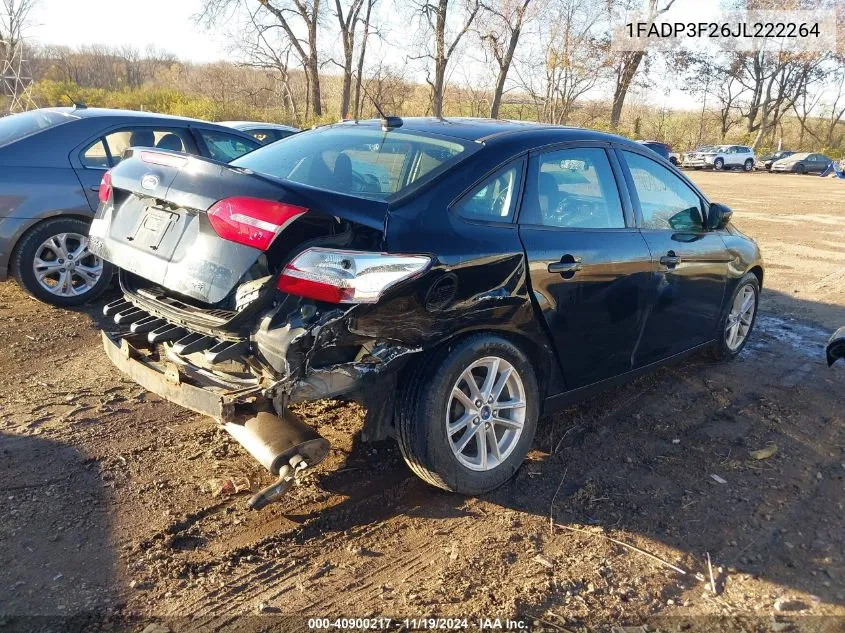 2018 Ford Focus Se VIN: 1FADP3F26JL222264 Lot: 40900217