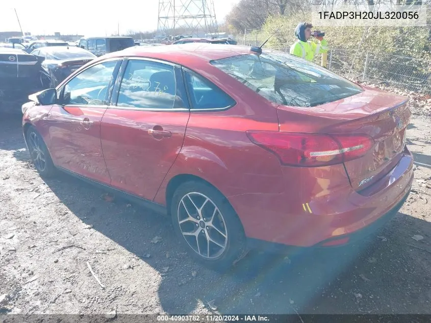 2018 Ford Focus Sel VIN: 1FADP3H20JL320056 Lot: 40903782