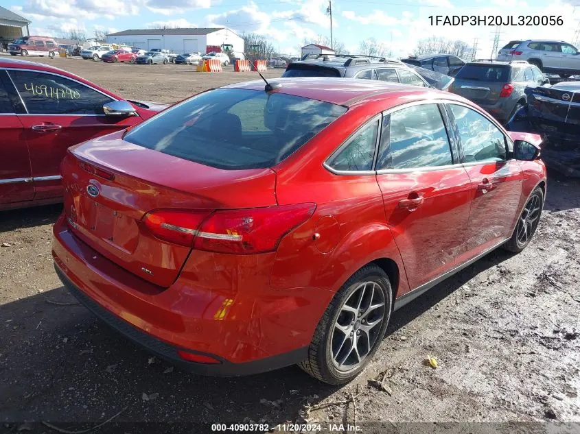 2018 Ford Focus Sel VIN: 1FADP3H20JL320056 Lot: 40903782