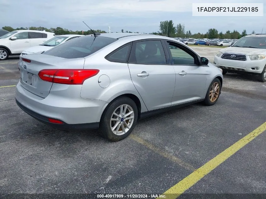 2018 Ford Focus Se VIN: 1FADP3F21JL229185 Lot: 40917909