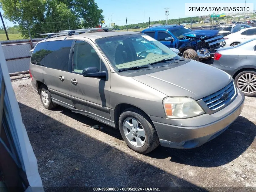 2004 Ford Freestar Ses VIN: 2FMZA57664BA59310 Lot: 39580083