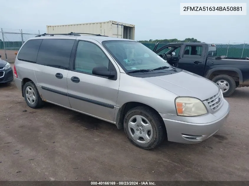 2004 Ford Freestar Se VIN: 2FMZA51634BA50881 Lot: 40166169