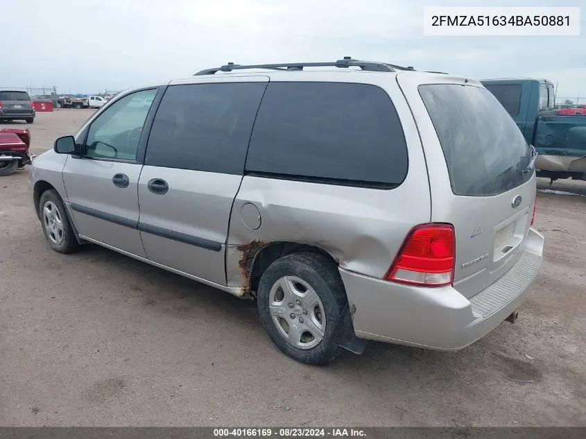 2004 Ford Freestar Se VIN: 2FMZA51634BA50881 Lot: 40166169