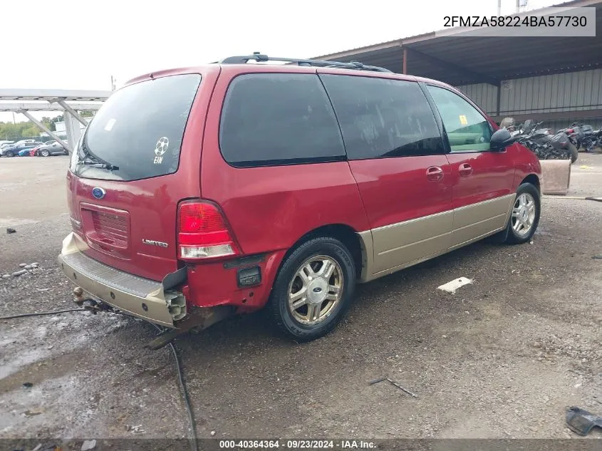 2004 Ford Freestar Limited VIN: 2FMZA58224BA57730 Lot: 40364364